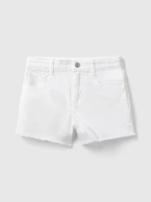 Zdjęcie produktu Benetton, Frayed Shorts In Stretch Cotton, size S, White, Kids United Colors of Benetton