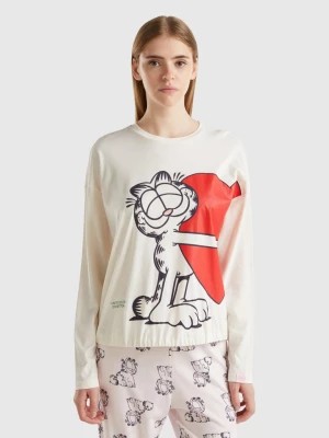 Zdjęcie produktu Benetton, Garfield Pyjama Top ©2024 By Paws, Inc., size XS, Creamy White, Women United Colors of Benetton