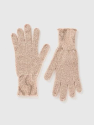 Zdjęcie produktu Benetton, Gloves In Pure Merino Wool, size OS, Beige, Women United Colors of Benetton