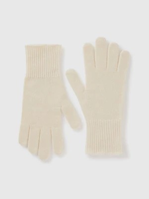 Zdjęcie produktu Benetton, Gloves In Pure Merino Wool, size OS, Creamy White, Women United Colors of Benetton