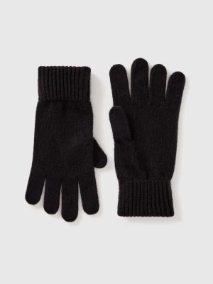 Zdjęcie produktu Benetton, Gloves In Pure Virgin Wool, size L, Black, Men United Colors of Benetton