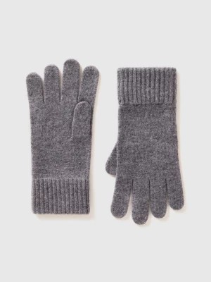 Zdjęcie produktu Benetton, Gloves In Pure Virgin Wool, size L, Dark Gray, Men United Colors of Benetton