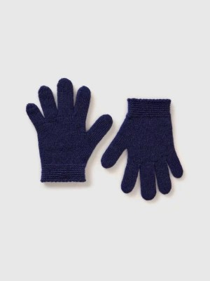 Zdjęcie produktu Benetton, Gloves In Stretch Wool Blend, size 104-116, Dark Blue, Kids United Colors of Benetton