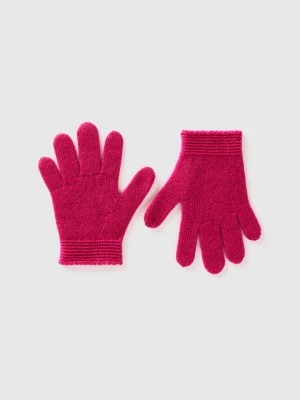 Zdjęcie produktu Benetton, Gloves In Stretch Wool Blend, size 104-116, Fuchsia, Kids United Colors of Benetton