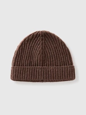 Zdjęcie produktu Benetton, Hat In Pure Virgin Wool, size L, Dark Brown, Men United Colors of Benetton