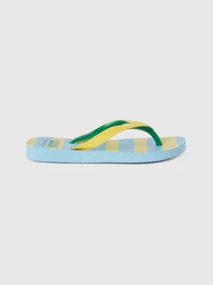 Zdjęcie produktu Benetton, Havaianas Flip Flops With Yellow And Light Blue Stripes, size , Multi-color, Kids United Colors of Benetton