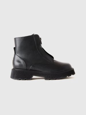 Zdjęcie produktu Benetton, Heavy-duty Boots With Zipper, size 37, Black, Women United Colors of Benetton