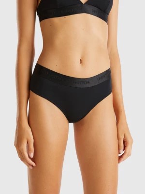 Zdjęcie produktu Benetton, High-rise Underwear In Stretch Organic Cotton, size S, Black, Women United Colors of Benetton