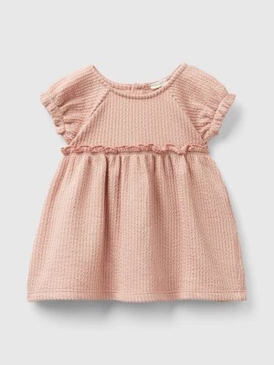 Zdjęcie produktu Benetton, Jacquard Dress With Ruffles, size 68, Soft Pink, Kids United Colors of Benetton