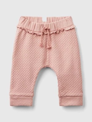 Zdjęcie produktu Benetton, Jacquard Trousers With Slits, size 56, Soft Pink, Kids United Colors of Benetton