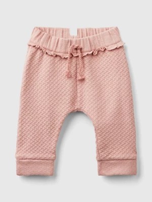 Zdjęcie produktu Benetton, Jacquard Trousers With Slits, size 74, Soft Pink, Kids United Colors of Benetton