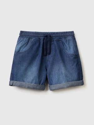 Zdjęcie produktu Benetton, Jean Look Bermudas With Drawstring, size 110, Blue, Kids United Colors of Benetton