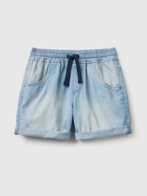 Zdjęcie produktu Benetton, Jean Look Bermudas With Drawstring, size 116, Light Blue, Kids United Colors of Benetton