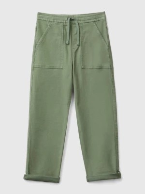 Zdjęcie produktu Benetton, Joggers In Cotton Blend With Drawstring, size L, Light Green, Kids United Colors of Benetton