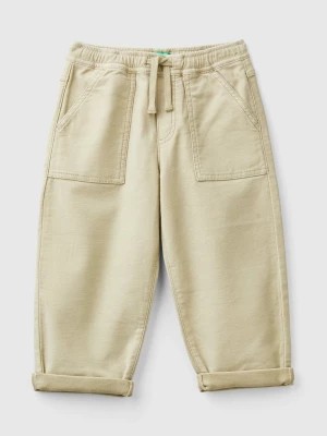 Zdjęcie produktu Benetton, Joggers With Cotton Blend With Drawstring, size 90, Beige, Kids United Colors of Benetton