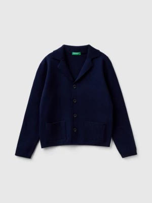 Zdjęcie produktu Benetton, Knit Blazer With Pockets, size M, Dark Blue, Kids United Colors of Benetton