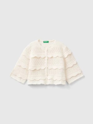 Zdjęcie produktu Benetton, Knit Cardigan With Buttons, size 3XL, Creamy White, Kids United Colors of Benetton