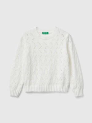 Zdjęcie produktu Benetton, Knit Chenille Sweater, size 110, White, Kids United Colors of Benetton