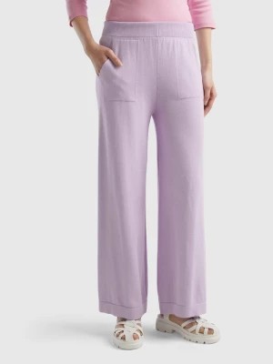 Zdjęcie produktu Benetton, Knit Wide Trousers, size L, Lilac, Women United Colors of Benetton