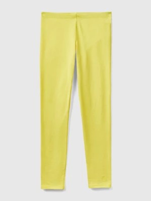 Zdjęcie produktu Benetton, Leggings In Stretch Cotton With Logo, size S, Yellow, Kids United Colors of Benetton