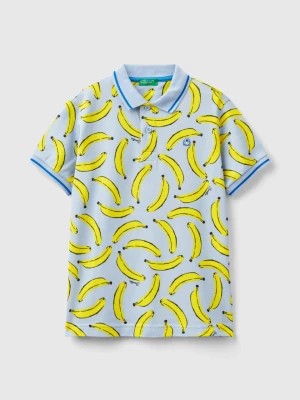 Zdjęcie produktu Benetton, Light Blue Polo Shirt With Banana Pattern, size 3XL, Sky Blue, Kids United Colors of Benetton