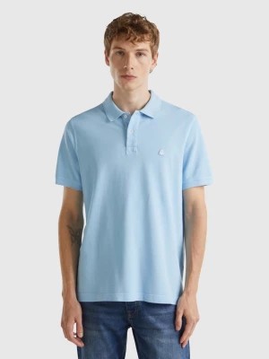 Zdjęcie produktu Benetton, Light Blue Regular Fit Polo, size M, Light Blue, Men United Colors of Benetton