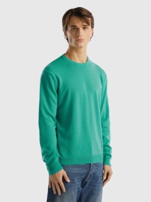 Zdjęcie produktu Benetton, Light Green Crew Neck Sweater In Pure Merino Wool, size L, Light Green, Men United Colors of Benetton
