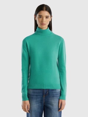 Zdjęcie produktu Benetton, Light Green Turtleneck In Pure Merino Wool, size L, Light Green, Women United Colors of Benetton