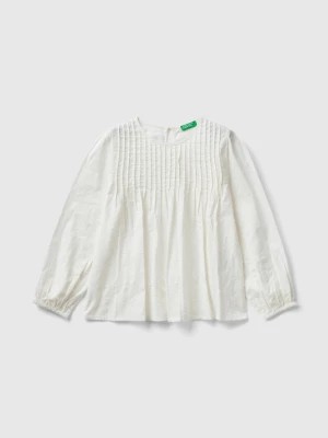 Zdjęcie produktu Benetton, Lightweight Blouse In Pure Cotton, size 2XL, Creamy White, Kids United Colors of Benetton
