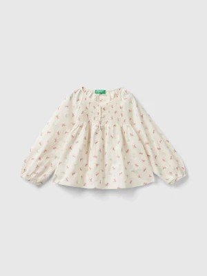 Zdjęcie produktu Benetton, Lightweight Blouse With Horse Print, size 90, Creamy White, Kids United Colors of Benetton