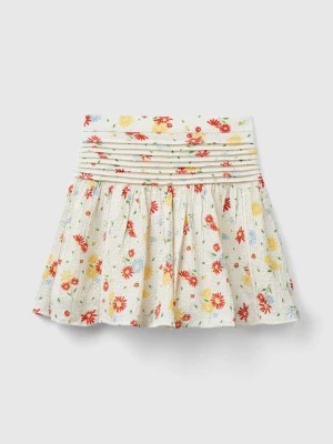 Zdjęcie produktu Benetton, Lightweight Floral Skirt, size 2XL, Creamy White, Kids United Colors of Benetton