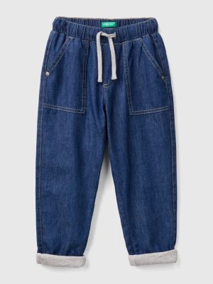 Zdjęcie produktu Benetton, Lined Joggers In Denim, size 116, Blue, Kids United Colors of Benetton