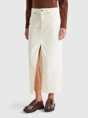 Zdjęcie produktu Benetton, Long Corduroy Skirt, size 30, Creamy White, Women United Colors of Benetton