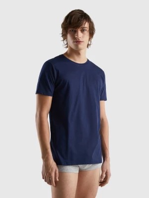 Zdjęcie produktu Benetton, Long Fiber Cotton T-shirt, size M, Dark Blue, Men United Colors of Benetton
