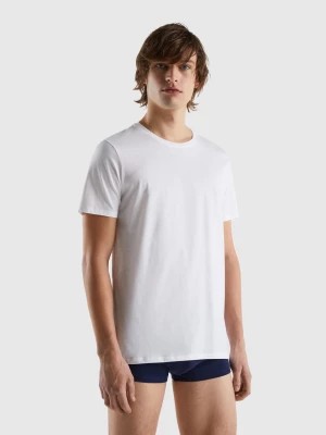 Zdjęcie produktu Benetton, Long Fiber Cotton T-shirt, size M, White, Men United Colors of Benetton