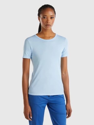 Zdjęcie produktu Benetton, Long Fiber Cotton T-shirt, size XS, Light Blue, Women United Colors of Benetton