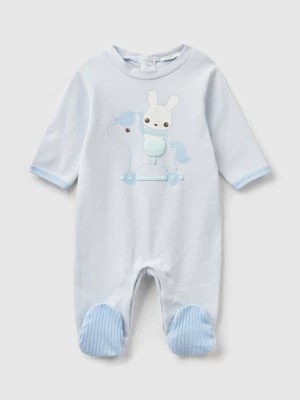 Zdjęcie produktu Benetton, Long Onesie With Print, size 3-6, Sky Blue, Kids United Colors of Benetton