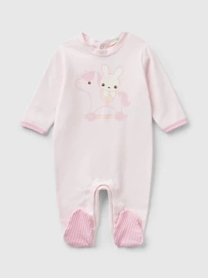 Zdjęcie produktu Benetton, Long Onesie With Print, size 3-6, Soft Pink, Kids United Colors of Benetton