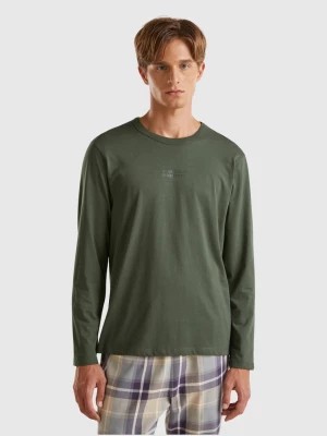 Zdjęcie produktu Benetton, Long Sleeve 100% Cotton Top, size L, Military Green, Men United Colors of Benetton