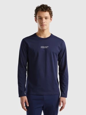 Zdjęcie produktu Benetton, Long Sleeve 100% Cotton Top, size S, Dark Blue, Men United Colors of Benetton