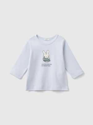 Zdjęcie produktu Benetton, Long Sleeve 100% Organic Cotton T-shirt, size 56, Sky Blue, Kids United Colors of Benetton