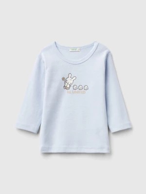 Zdjęcie produktu Benetton, Long Sleeve 100% Organic Cotton T-shirt, size 68, Sky Blue, Kids United Colors of Benetton