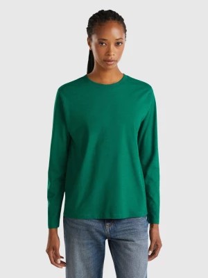 Zdjęcie produktu Benetton, Long Sleeve Light Cotton T-shirt, size L, Dark Green, Women United Colors of Benetton