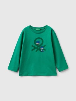 Zdjęcie produktu Benetton, Long Sleeve Organic Cotton T-shirt, size 104, Green, Kids United Colors of Benetton