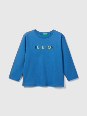 Zdjęcie produktu Benetton, Long Sleeve Organic Cotton T-shirt, size 110, Blue, Kids United Colors of Benetton