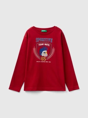 Zdjęcie produktu Benetton, Long Sleeve Organic Cotton T-shirt, size 2XL, Red, Kids United Colors of Benetton