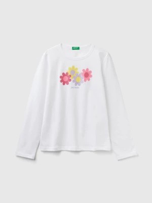 Zdjęcie produktu Benetton, Long Sleeve Organic Cotton T-shirt, size 2XL, White, Kids United Colors of Benetton
