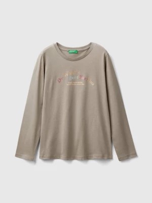 Zdjęcie produktu Benetton, Long Sleeve Organic Cotton T-shirt, size 3XL, Dove Gray, Kids United Colors of Benetton