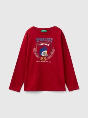 Zdjęcie produktu Benetton, Long Sleeve Organic Cotton T-shirt, size 3XL, Red, Kids United Colors of Benetton