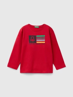 Zdjęcie produktu Benetton, Long Sleeve Organic Cotton T-shirt, size 82, Red, Kids United Colors of Benetton